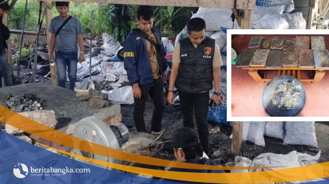 Polres Basel Bongkar Peleburan Timah Ilegal di Tukak Sadai